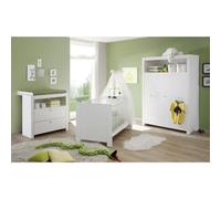 OLIVIA Chambre de bébé complète : lit 70x140 cm + armoire + commode - Blanc