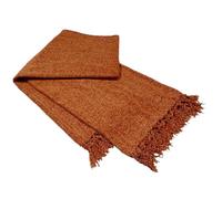 Olivia Rocco Couverture chenille avec pompons pour canapé, chaise, lit, décoration d'intérieur, douce, chaude et confortable, couleur terre cuite, 130 x 170 cm