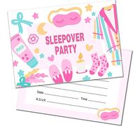Olivia Samuel Lot de 20 cartes d'invitation double face A6 avec enveloppes pour soirée pyjama