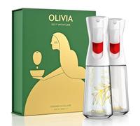 OLIVIA SIGNATURE - Lot de 2 pulvérisateurs d'huile de cuisine avancés avec technologie Flairosol, brume fine et contrôle des portions, flacon pulvérisateur en verre rechargeable pour friteuse à air