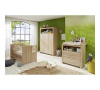OLIVIA SONOMA Chambre bébé complète : lit 70 * 140 cm + commode + armoire - Chêne naturel