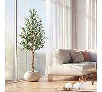 Olivier artificiel, 120 cm / 150 cm / 180 cm, grande plante artificielle, fausses plantes en plastique en pot pour la décoration intérieure, la décoration de la chambre à coucher Olivier artificiel co