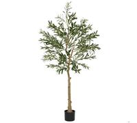 HOMCOM Olivier Artificiel 150 cm en Pot Feuilles et Fruits Réalistes