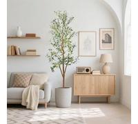 Olivier artificiel, 180 cm, Grandes plantes artificielles, Décoration moderne pour balcon
