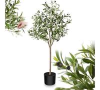 Olivier artificiel, 180 cm, plantes artificielles, grand format, artificiel, pour l'intérieur et l'extérieur, convient pour le balcon, la chambre, le salon, la salle de bain