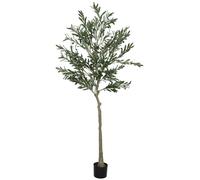 Olivier artificiel, 900 feuilles, pot en ciment durable, Olive