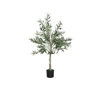 HOMCOM Olivier Artificiel 120 cm Plante Artificielle intérieur Arbre Artificiel en Pot avec des Feuilles et Fruits réalistes, Fausse Plante Vert décoration pour Maison, Bureau, Salon, Chambre