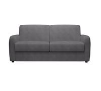 OLIVIER - Canapé 3 places convertible en velours côtelé anthracite matelas Memory 14 cm