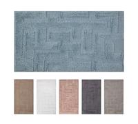Olivo.shop Tapis de bain avec fond antidérapant, lavable, doux et absorbant, tapis multi-usages couleur unie, motif flamant rose (bleu, 45 x 75 cm)