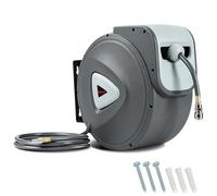Ollewiellan Enrouleur de tuyau à air comprimé de 30 m, avec raccord rapide 1/4", pression maximale : 18 bar, pour compresseur, atelier, support mural orientable à 180°