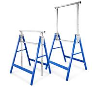 Ollewiellan Lot de 2 tréteaux de travail télescopiques, réglables en hauteur de 80 à 130 cm, échafaudage pliable en acier avec charge maximale de 200 kg par paire pour atelier, garage, chantier et