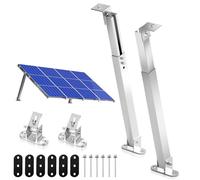 Ollewiellan Support Panneau Solaire Réglable 0-60° | portée 38-68 cm, Aluminium 6063, sol balcon garage, montage facile, accessoires inclus, 1 ensemble