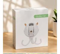 OLLIE & INDY Ventilateur portable pour poussette, anti-pincement, mini ventilateur silencieux à 5 vitesses, rechargeable par USB-C, blanc, pour siège de voiture, berceau et voyage