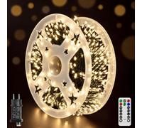 Ollny Guirlande Lumineuse Cluster Fil Cuivre 12 m 400 LED Blanc Chaud Noël | Guirlande de Noël blanc chaud, 8 modes, minuterie, télécommande, prise secteur, IP44 étanche pour sapin, fête et mariage