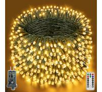 Ollny Guirlande lumineuse d'extérieur - 100 m - 1000 LED - Avec télécommande et minuterie - 8 modes - Étanche - Éclairage de Noël extérieur pour jardin, balcon, mariage (blanc chaud)