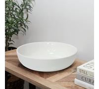 Olly & Rose Oxford OR10503 Grand bol à fruits en céramique de 26 cm - Bol de service décoratif pour cuisine et table basse - Grès blanc - Bol extra large pour pâtes