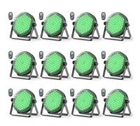 Oloaxolx 12 pièce120 W 60 LED Par Projecteur, 4 en 1 RGBW Lumière DJ Avec télécommande,DMX512/8CH Lumière scène, Son/Strobe-lumiere dj-Pour fête, Mariage, Bar, Club, Décoration,Halloween, Noël