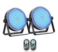 Oloaxolx 2 pièce120 W 60 LED Par Projecteur, 4 en 1 RGBW Lumière DJ Avec télécommande,DMX512/8CH Lumière scène, Son/Strobe-lumiere dj-Pour fête, Mariage, Bar, Club, Décoration,Halloween, Noël