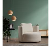 Olsen fauteuil bouclettes couleur crème