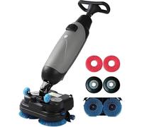 OLSKFUH Autolaveuse, Largeur De Nettoyage De 43 Cm, Nettoyeur Électrique À Double Réservoir, Tête Rotative À 360°, Balai sans Fil pour Un Nettoyage en Profondeur des Salles De B,A