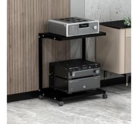 OLSKFUH Meuble TV, Vitrine, Support Audio, Support pour Console De Jeux, avec roulettes, Étagère d'angle pour Meuble TV AV, avec Étagères De Rangement, Tour De Support Audio Stér,Black-50x40x61cm