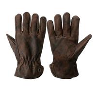 OLSON DEEPAK Gants de travail rétro en cuir marron pour coupe/moto/ferme, gants de travail en cuir de vachette avec effet décoloré pour hommes (marron-03, M)