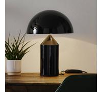 Oluce Lampe à poser design Atollo, dimmable, noir, Salon / Salle à manger, Aluminium, Design, Lampe à poser