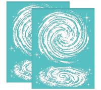 OLYCRAFT 2 pcs 22x28cm Galaxy Espace Extra-Atmosphérique Auto-Adhésif Sérigraphie Pochoir Galaxy Sérigraphie Pochoir Vortex Réutilisable Pochoirs Transfert pour Bricolage T-Shirt Tissu Peinture
