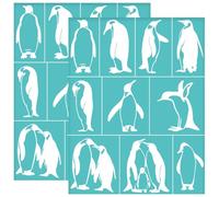 OLYCRAFT 2 Pochoir Autocollant en Maille pour Sérigraphie Motif Pingouin Réutilisable Thème Animal Transfert pour Peinture sur Tissu T Shirt DIY 22x28cm pour Bricolage t Shirt Oreiller