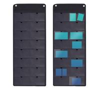 OLYCRAFT 2 porte Cartes Mural de 7.8x13cm avec 16 emplacements pour Cartes de Visite Organiseur en Tissu Oxford Noir Porte Cartes Mural pour Salle de ibliothèque Bureau Maison