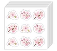 OLYCRAFT 20 feuilles /180Pcs autocollants cerise de dessin animé 25mm fleur rose autocollants floraux de printemps autocollant décoratif papier pour bricolage artisanat calendriers Journal Planner