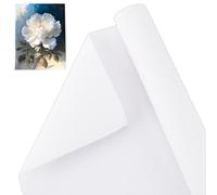 OLYCRAFT 37cmx5m Rouleau de toile de coton doublement apprêtée blanc 0.3mm d'épaisseur Rouleau de toile de coton pour la peinture Papier gesso à double apprêt les projets artistiques de peinture
