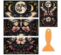 OLYCRAFT 3Pcs/set Butterfly Earth Rub sur les transferts pour les meubles et l’artisanat 30x15cm décalcomanies de fleurs avec 1pc grattoir pour Scrapbook fenêtre DIY décoration de la maison