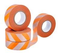 OLYCRAFT 4 rouleau de Ruban de Marquage Réfléchissant à Rayures Orange Argentées 25mmx180m Ruban de Marquage D'Arbres Non Adhésif en PVC Ruban D'Arpenteur Limites de Chasse Zones Dangereuses