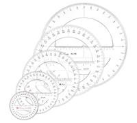 OLYCRAFT 5 Pack rapporteur 360 degrés 10/15/20/25/30cm rapporteur plastique clair ensemble géométrie ronde règle rapporteur mathématique outil de dessin et de dessin mesure d’angle