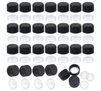 OLYCRAFT 50Pcs 22/400 Bouchons à Vis en Plastique Noir avec Raccords Réducteurs Bouchon en Plastique avec Orifice Compte Goutteur Réducteur Bouchon de Vidange pour Bouteilles de 5 oz