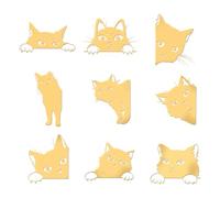 OLYCRAFT 9pcs 4x4cm Autocollants en métal doré Autocollants pour Chat Autocollant Autocollant Animaux Autocollants en époxy doré pour DIY Scrapbooks Résine époxy Art Crafts Water Bottle Decor