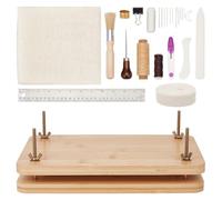 OLYCRAFT Kits de Reliure de Livres Fournitures de Reliure Ensemble D'Outils de Démarrage de Reliure de Livres avec Outil de Presse de Livre en Bois Tissu en Coton Règle en Tissu Dé à Coudre