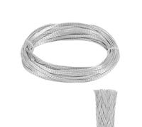 OLYCRAFT Tresse de Cuivre Étamée pour Blindage de Câble Manchon de Blindage Métallique Tresse de Mise Cuivre Étamé Manchon Plat Tressé Manchon Câble Extensible pour Protéger les Fils (4mm-6m)