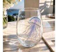 OLYGEE Blue Wave Ocean Mug, Handcrafted Borosilicate Octopus Mug, Artistic Octopus Wine Glass, Decorative Octopus Glassware for Coffee Tea Cocktails Coastal Home (E)