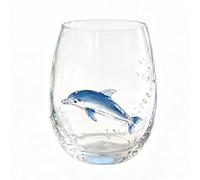 OLYGEE Octopus Glass, Artisanal Blue Ringed Octopus Glassware with 3D Ocean Design for Cocktails, Home Bar and Coastal Decor (Dolphin)