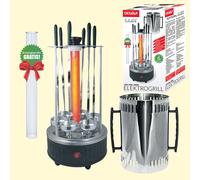 Olymp Grille Lux 1000W, 6 Brochettes, sans Fumée , 20 Min Durée, Tournant
