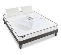 OLYMPE LITERIE - Pack Prêt à dormir CRISTAL 90x200 cm - Matelas Mémoire de forme + Sommier Bois + Accessoires G