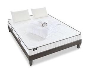 OLYMPE LITERIE - Pack Prêt à dormir CRISTAL 90x200 cm - Matelas Mémoire de forme + Sommier Bois + Accessoires G