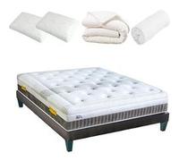 OLYMPE LITERIE - Pack Prêt à dormir DELPHES 90x200 cm - Matelas Mémoire de forme + Sommier + Accessoires G