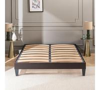 Olympe Literie | Sommier à Lattes en Bois 140x190 cm avec Pieds - Cadre de Lit Robuste et Stable - Hauteur 30 cm - Facile à Monter - Gris Anthracite
