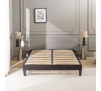 Olympe Literie | Sommier à Lattes en Bois 200x220 cm avec Pieds - Cadre de Lit Robuste et Stable - Hauteur 30 cm - Facile à Monter - Gris Anthracite