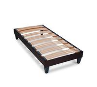 Olympe Literie | Sommier à Lattes en Bois 90x200 cm avec Pieds - Cadre de Lit Robuste et Stable - Hauteur 30 cm - Facile à Monter - Gris Anthracite