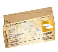OLYMPE STORE Lot de 2 Carte à gratter Voyage Surprise - Carte embarquement personnalisable à offrir - Billet avion annonce - Cadeau Anniversaire EVJF (Vintage style)