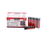 Olympia 40179 - Lot de 24 Piles AA Alcalines, Autonomie 7 ans, Sans Cadmium, Plomb ni Mercure, Emballage fenêtré, Couleur Noir/Rouge